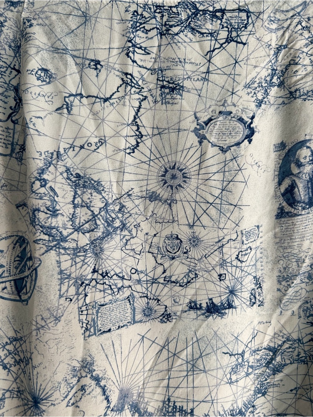Vintage Liz Claiborne Map Print Wrap Midi Skirt Whimsigoth Academia sz 6 - Picture 2 of 5